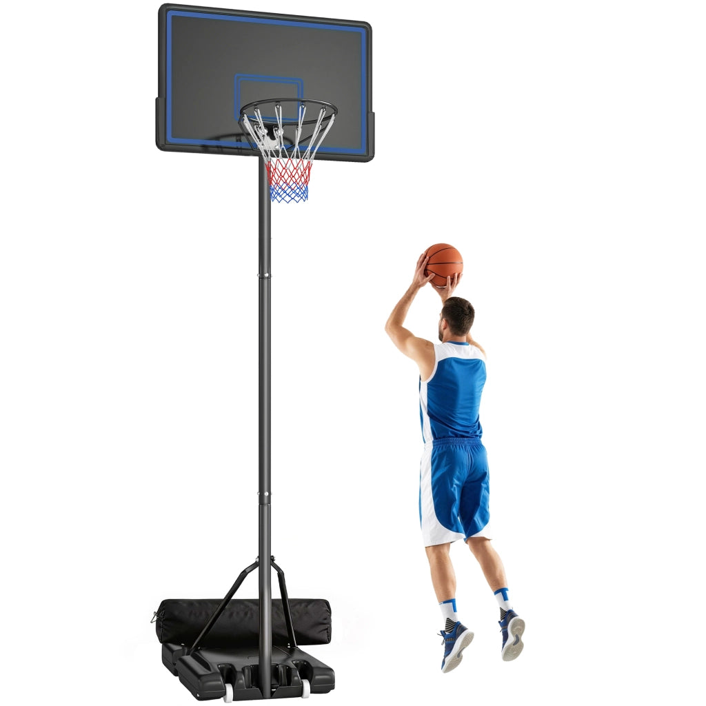 Panier da Basket Regolabile in Altezza ¨C zephmum ¨C 1.35-3.05m Blu con Ruote e Base