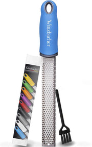 Zester Rasp Premium | Raspante a parmigiano, raspante a limone, raspante a noce moscata, raspante a gherkin e molto altro | Lame in acciaio inossidabile molto affilata | Resistente alla lavastoviglie | Incluso coperchio di protezione e spazzola di pulizia