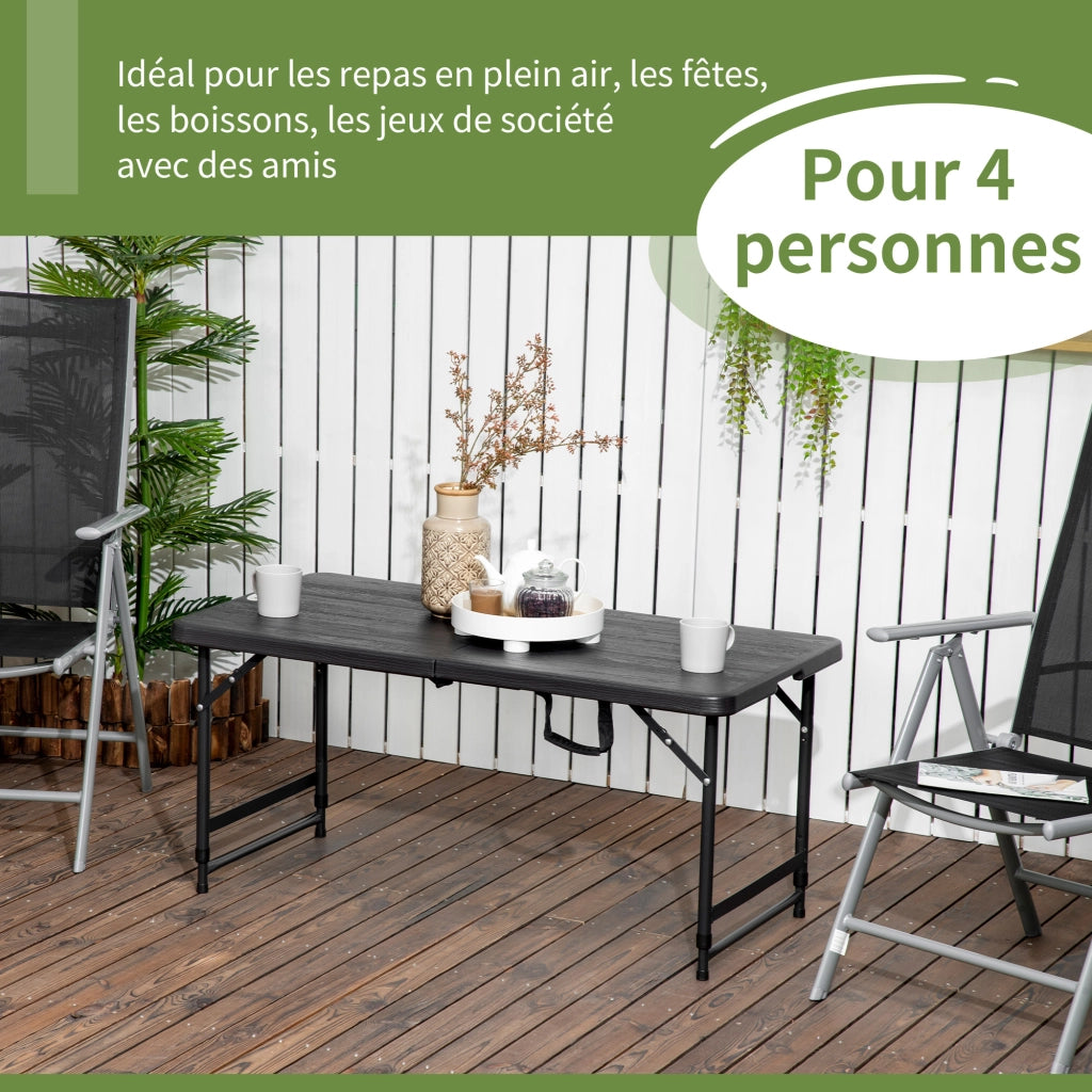 Tavolo da giardino pieghevole rettangolare per 4 persone ¨C zephmum ¨C 118x60x74 cm