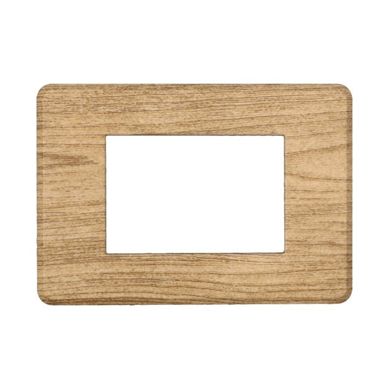 Placca Slim Sottile 3P Serie Moon Colore Legno Scuro Compatibile Con Bticino Axolute Air