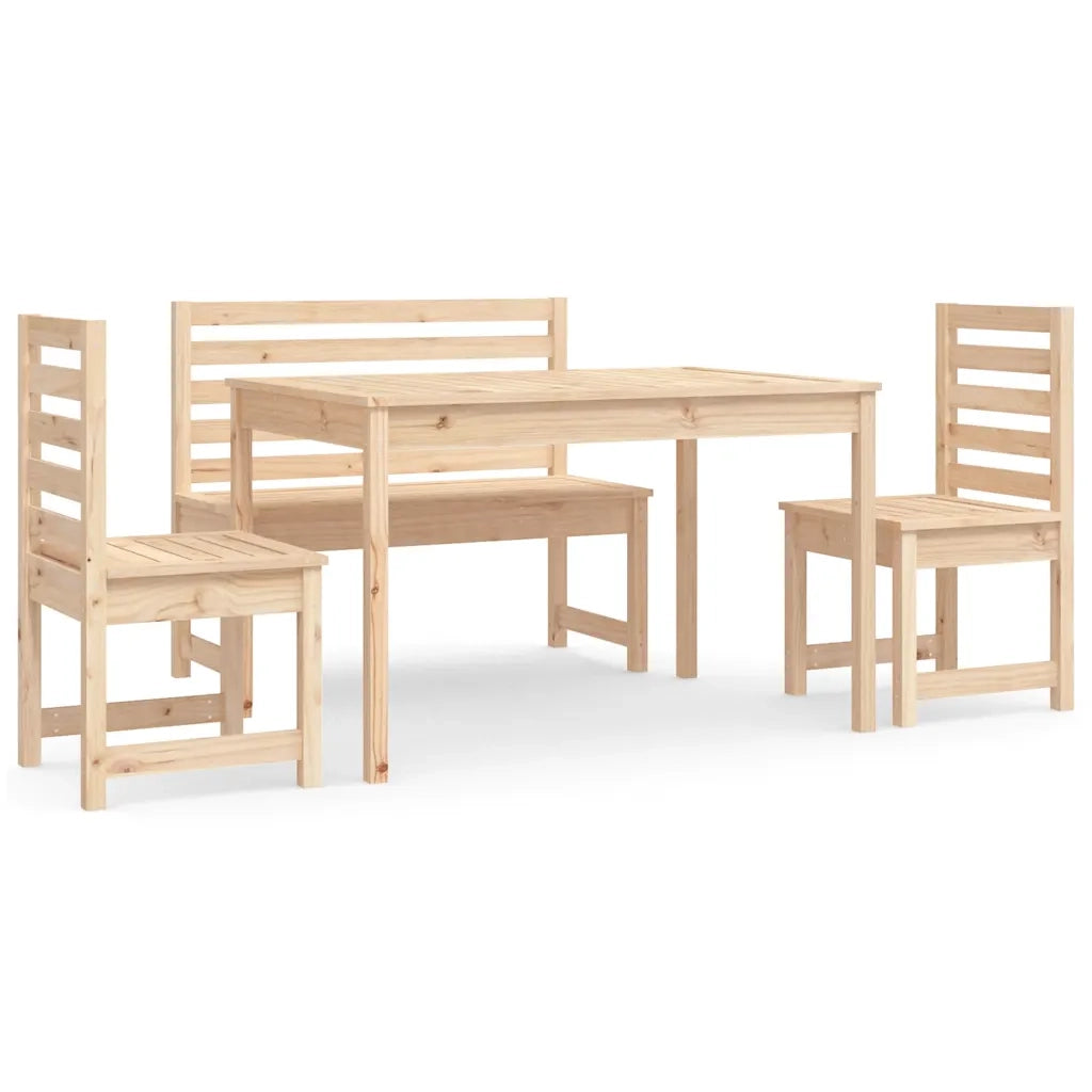 Set da Pranzo per Giardino 4 pz in Legno Massello di Pino 3154695
