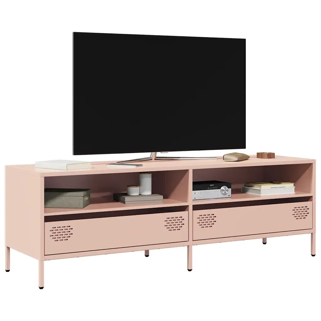 Mobile TV-Credenza per TV-Console TV Rosa 135x39x43,5 cm in Acciaio Laminato a Freddo 546320