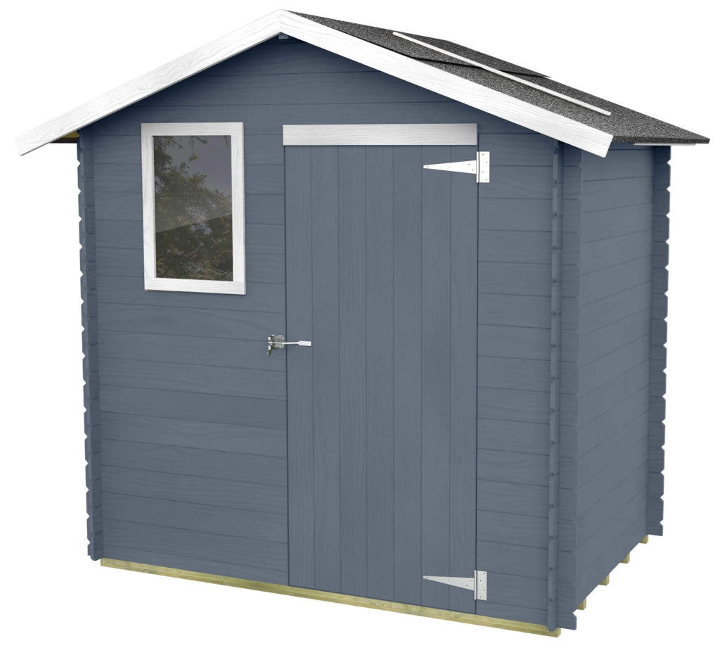 Casetta Box da Giardino per Attrezzi 198x130 cm con Porta Singola Cieca in Legno Grigio