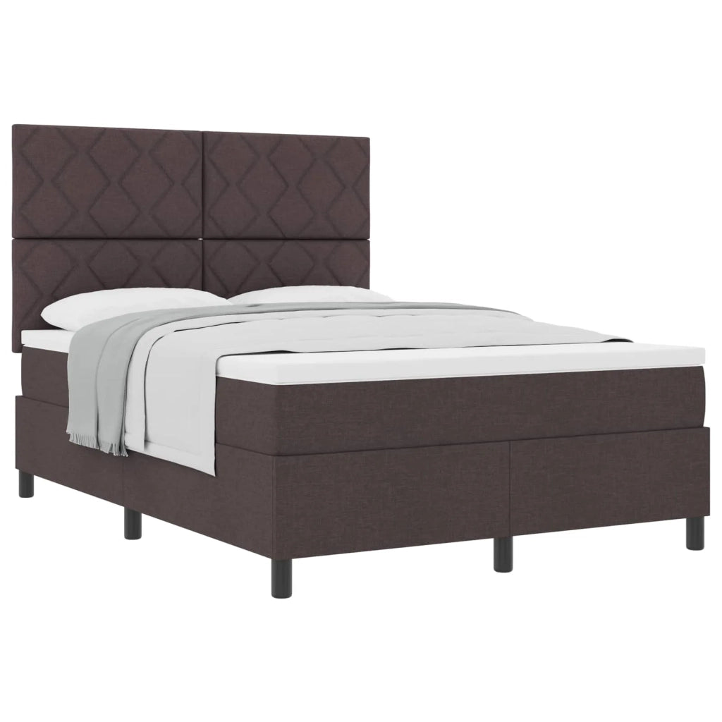 Letto a molle con materasso Marrone Scuro 160 x 200 cm Tessuto 3339479