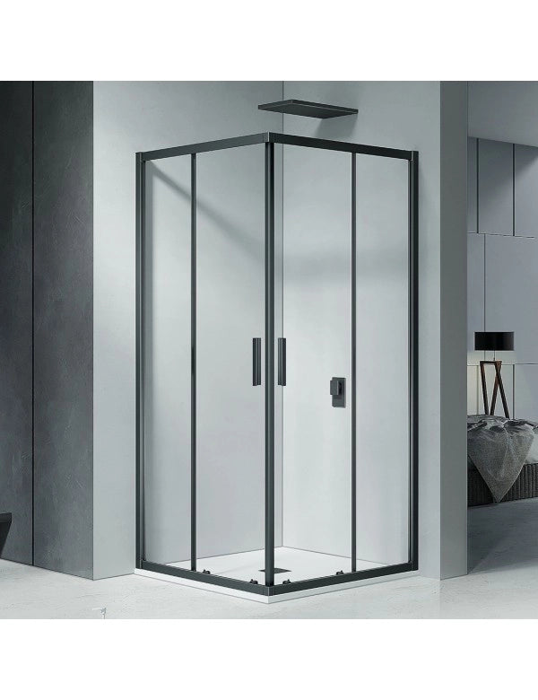 Box doccia con telaio nero con ante scorrevoli HAMAR 207 RIHO 80x80 x200cm