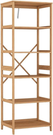 Scaffale Novaro, Bambù, 48.3 x 140.3 cm con 6 scomparti, adatto per riporre libri, documenti e oggetti decorativi