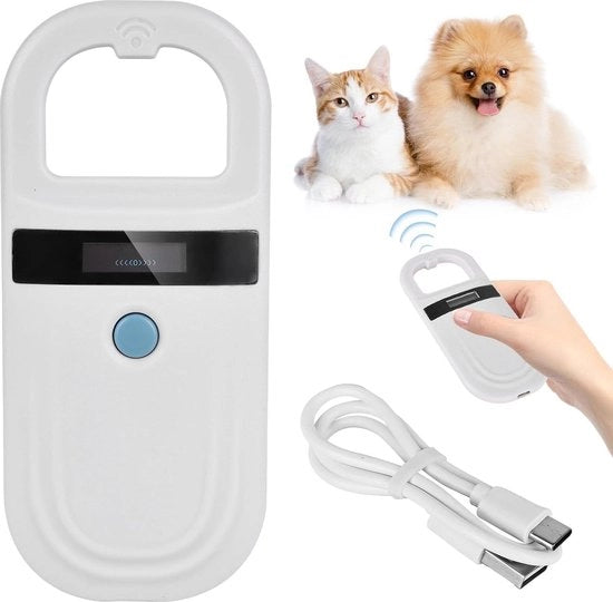 Lettor di microchip per animali - Scopritore di microchip per cani e gatti - Lettore di microchip per animali con scanner di ID