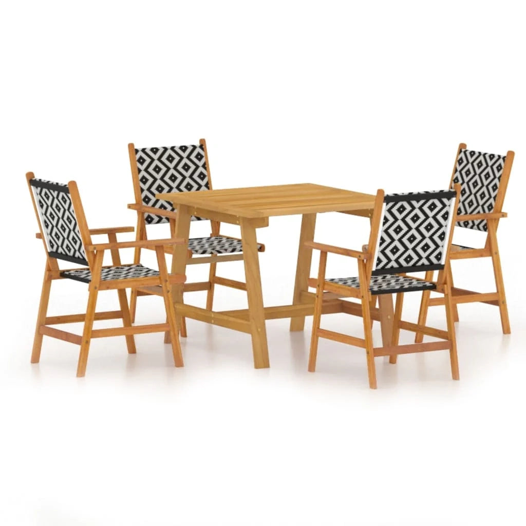 Set da pranzo da giardino 5 pezzi mobili da esterno legno massello di acacia 02_0013753