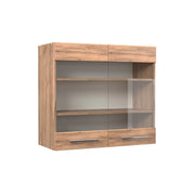 Vicco Mobile da cucina in vetro Quercia dorata 80 cm