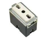 PRESA SICUREZZA BIVALENTE VENUS- - 2 poli+terra 10/16A alveoli ø mm.4/5 (7079.N) - 6 pezzi MARLANVIL