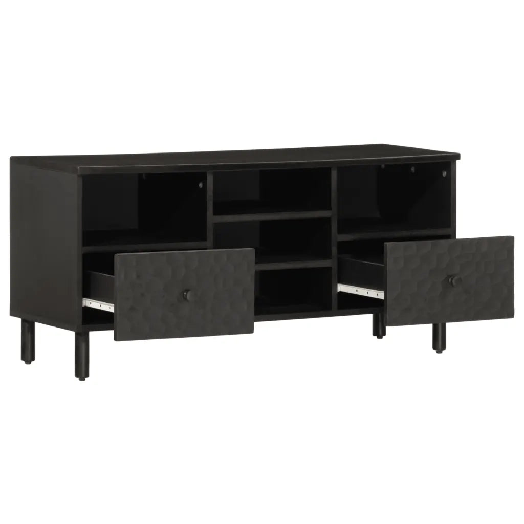 Mobile Porta TV Nero 100x33x46 cm in Legno Massello di Mangocod mxl 90099