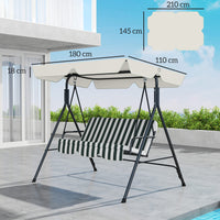 Tetto di Ricambio per Dondolo 3 Posti 210x145 cm Impermeabile in Tessuto Oxford Bianco Crema