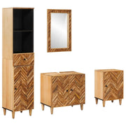 Set di Armadi da Bagno con porta 4 pcs Legno di mango massello