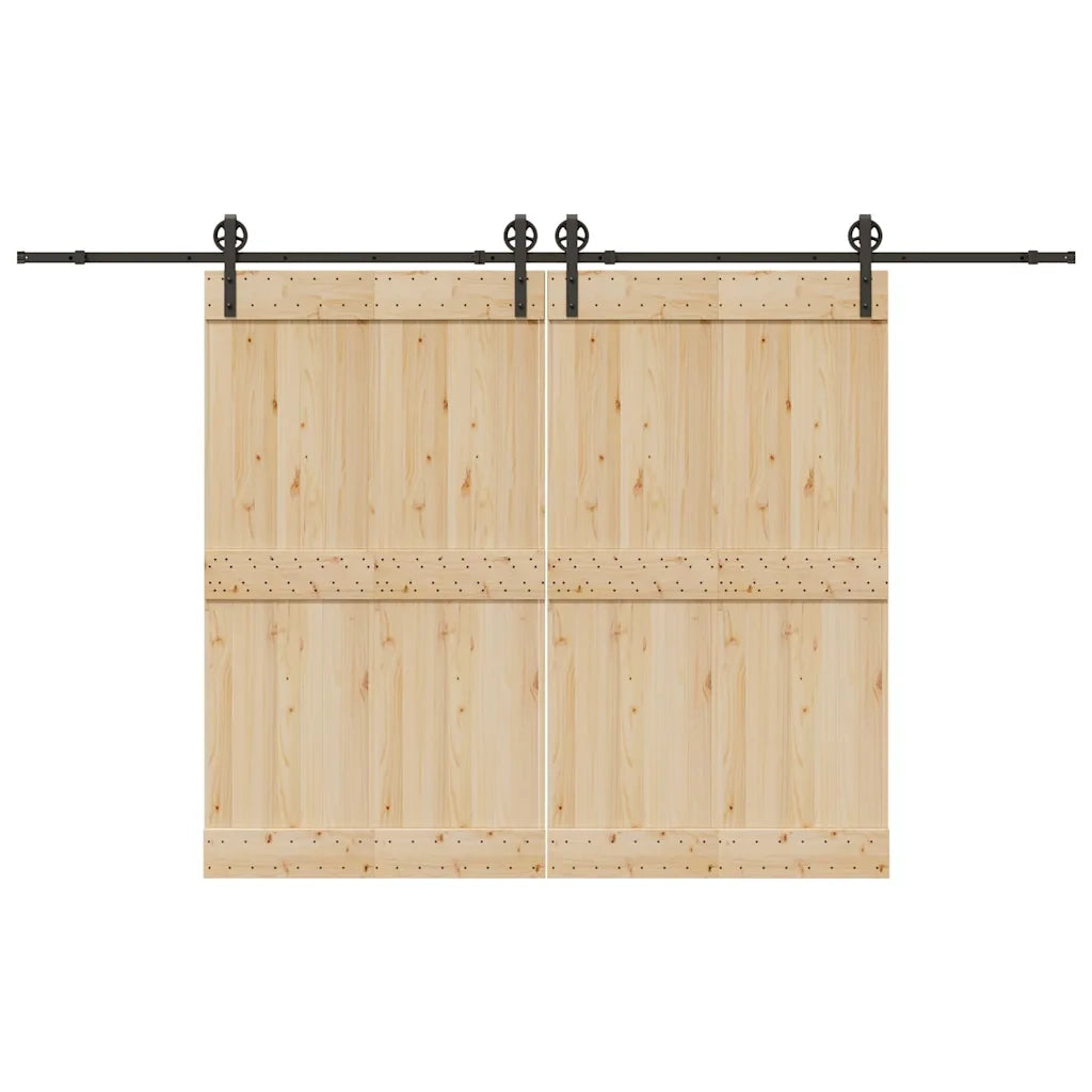 Kit di Binari per Porte Scorrevoli 366 cm Acciaio Nero CFW7698525