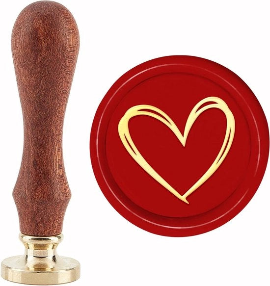 Suggello di Cera Stampa 30mm Matrimonio Sigillatura Rimovibile Acciaio Maniglia in Legno per Inviti Carte e Confezioni di Regalo