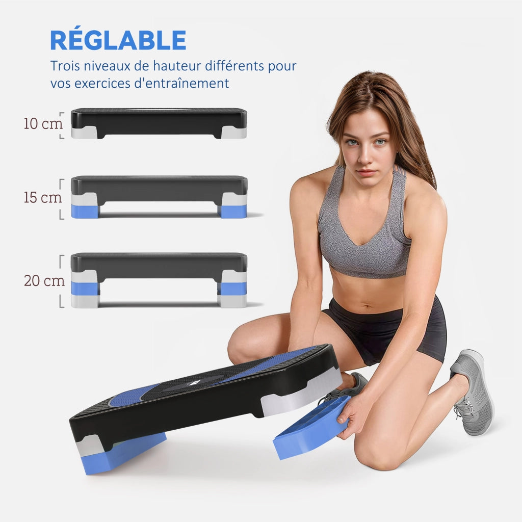 Stepper Fitness Aerobico ¨C zephmum ¨C 80x31x20 cm Nero Blu