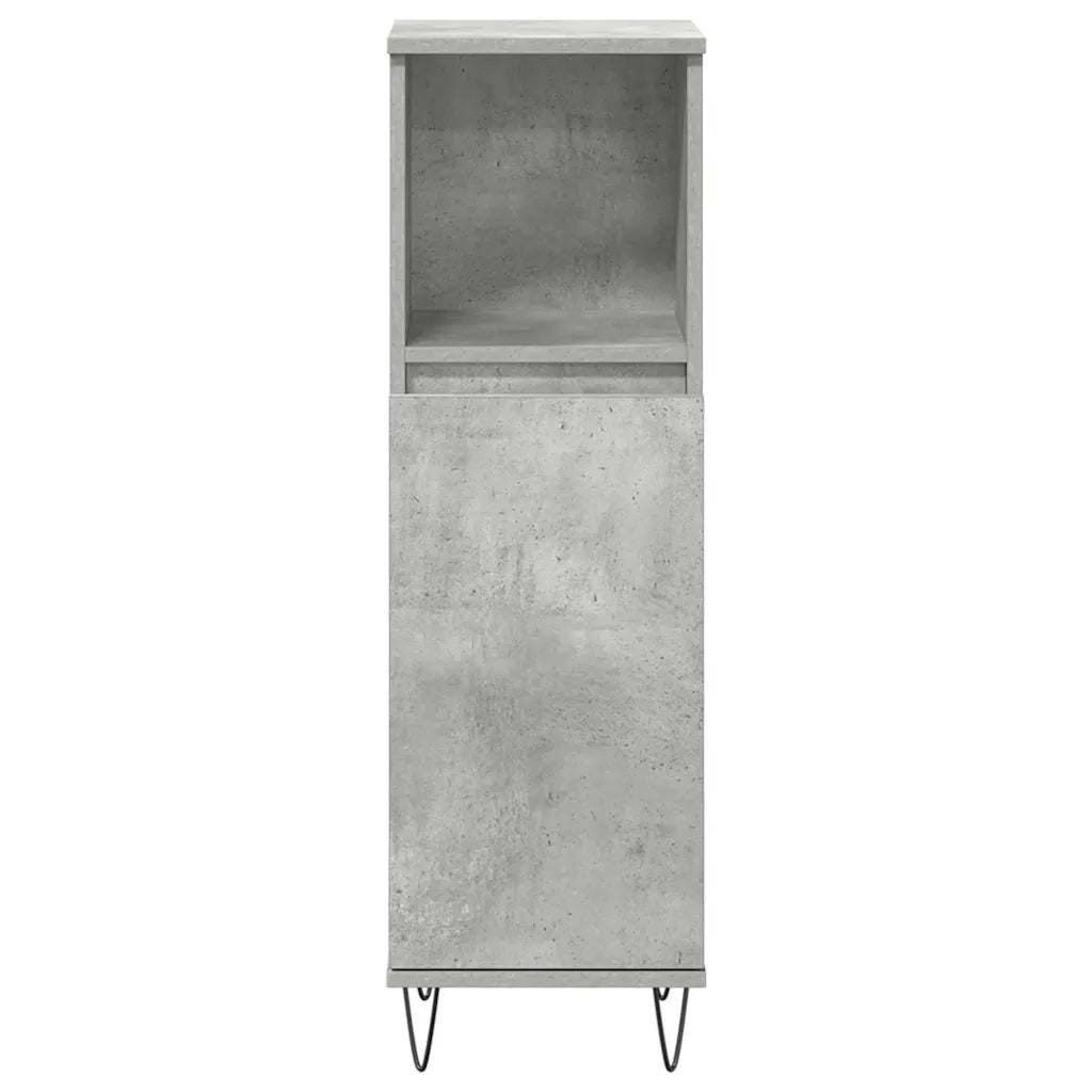 Set Mobili da Bagno 3 pz Grigio Cemento in Legno Multistrato