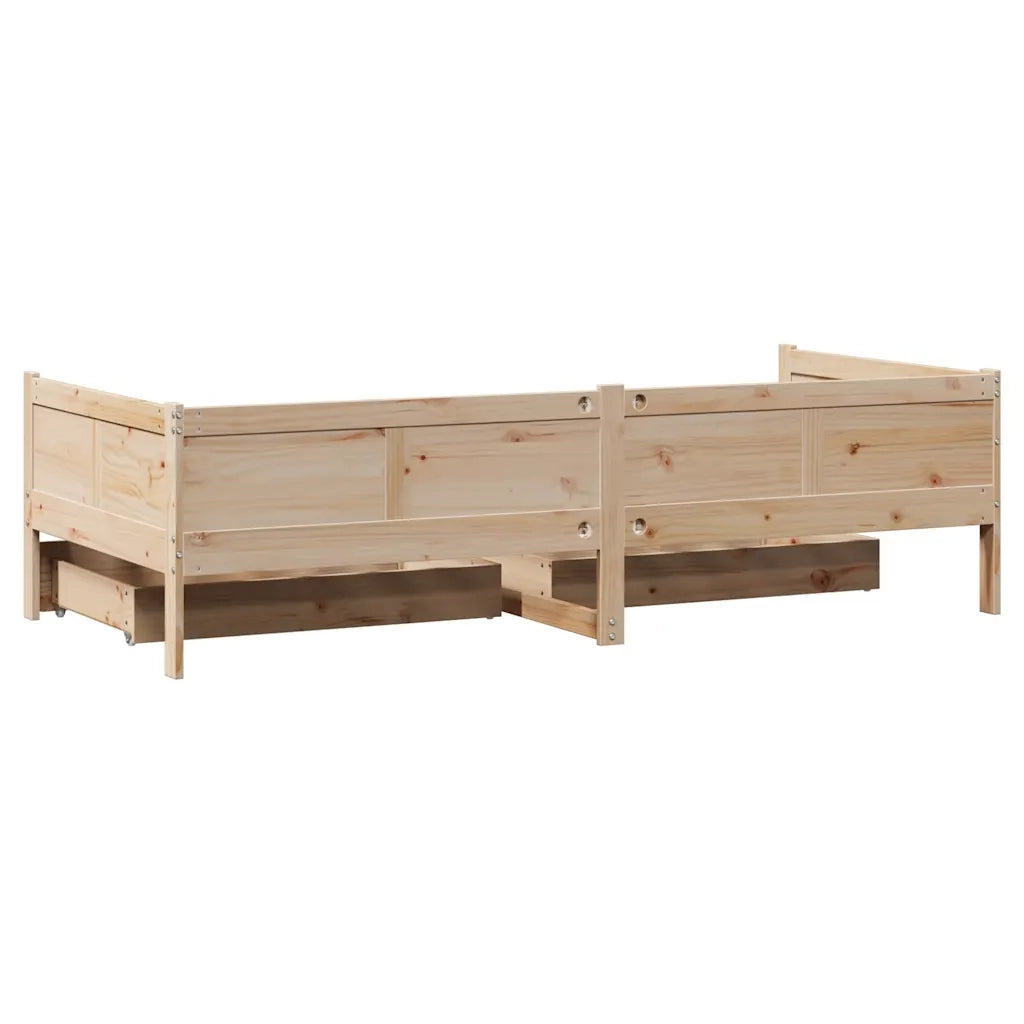 Dormeuse con Cassetti 80x200 cm in Legno Massello di Pino