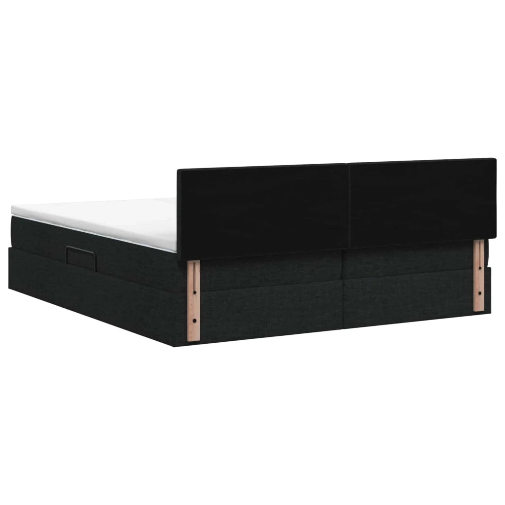 Letto con Contenitore con testiera 2 pz Nero Pelle Sintetica 3458915