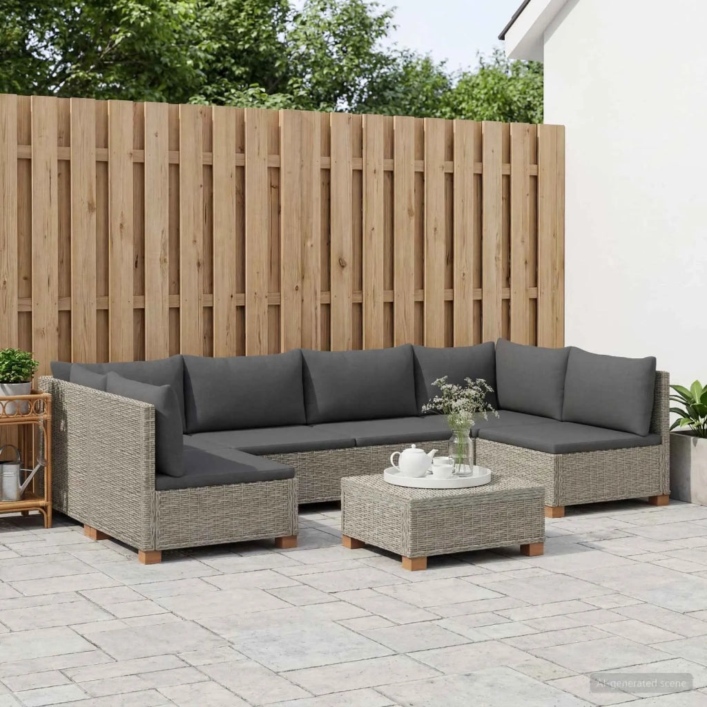 7 pz Set Lounge in Rattan con Cuscini GENDT Rattan naturale 3429869