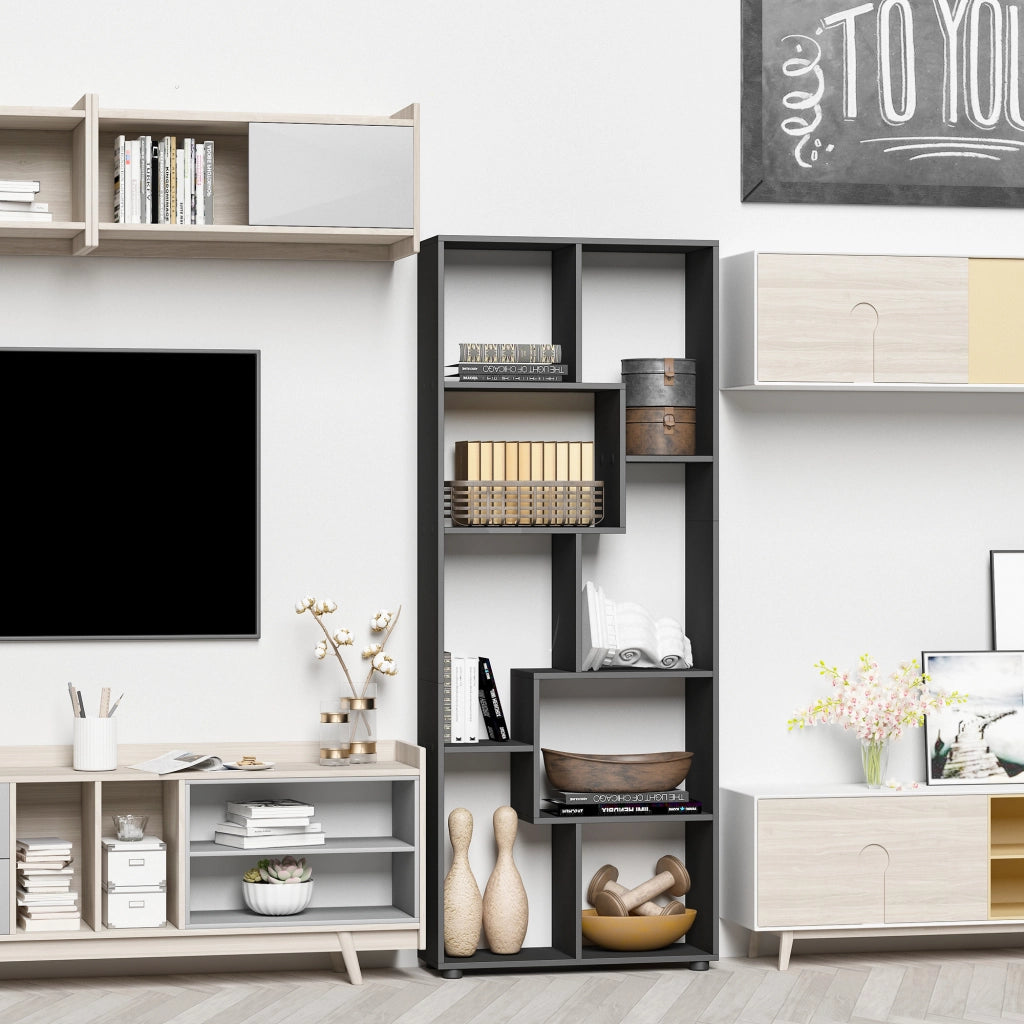 Libreria Scaffale Design Moderno ¨C Minimal ¨C Nero 70x24x178 cm