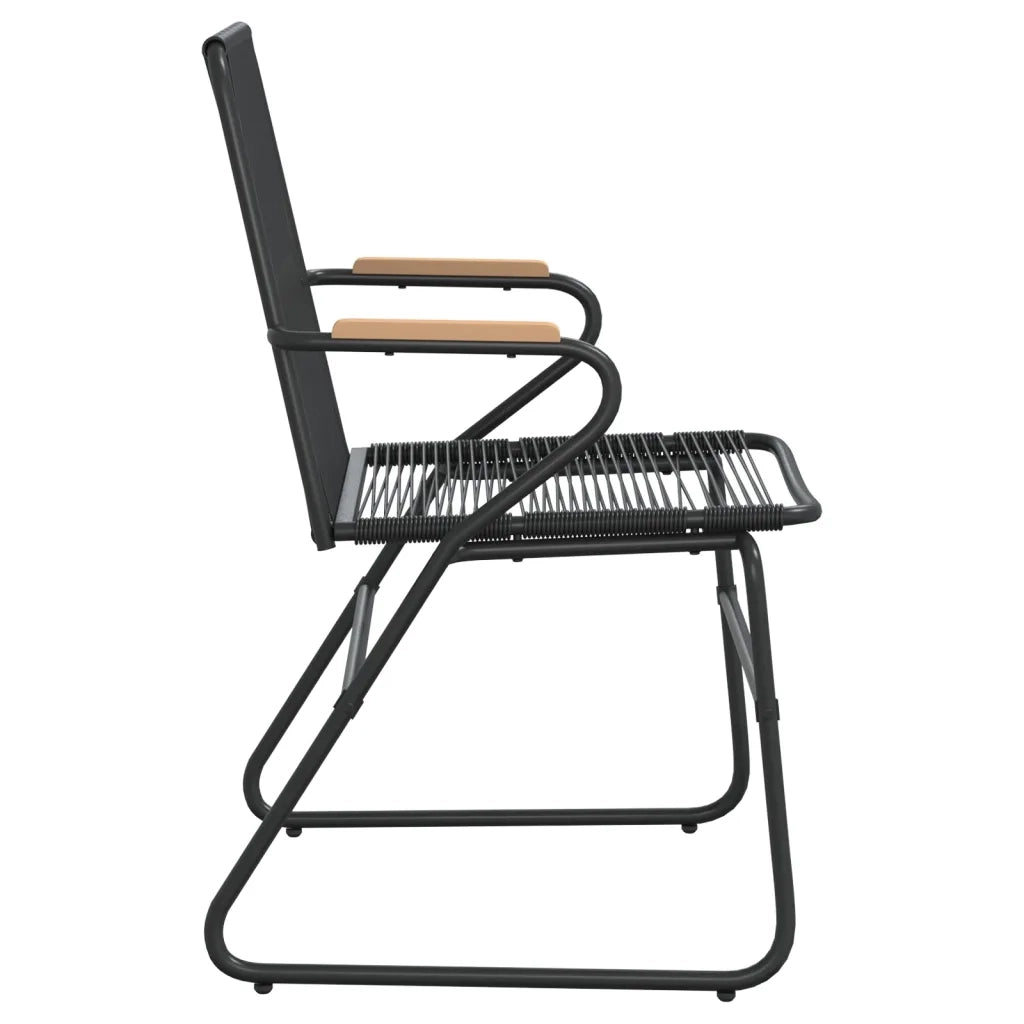 Sedie da Giardino 2 pz | Sedie da Esterno Nere 58x59x85,5 cm Rattan PVC