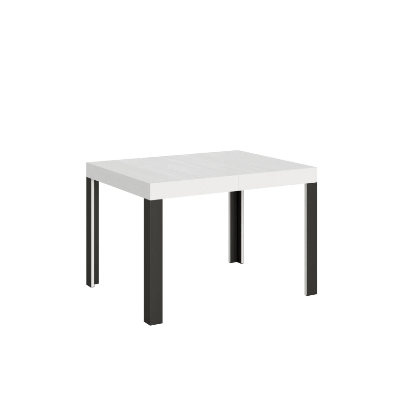 Tavolo allungabile 80x120/204 cm Linea telaio Antracite - Bianco Frassino