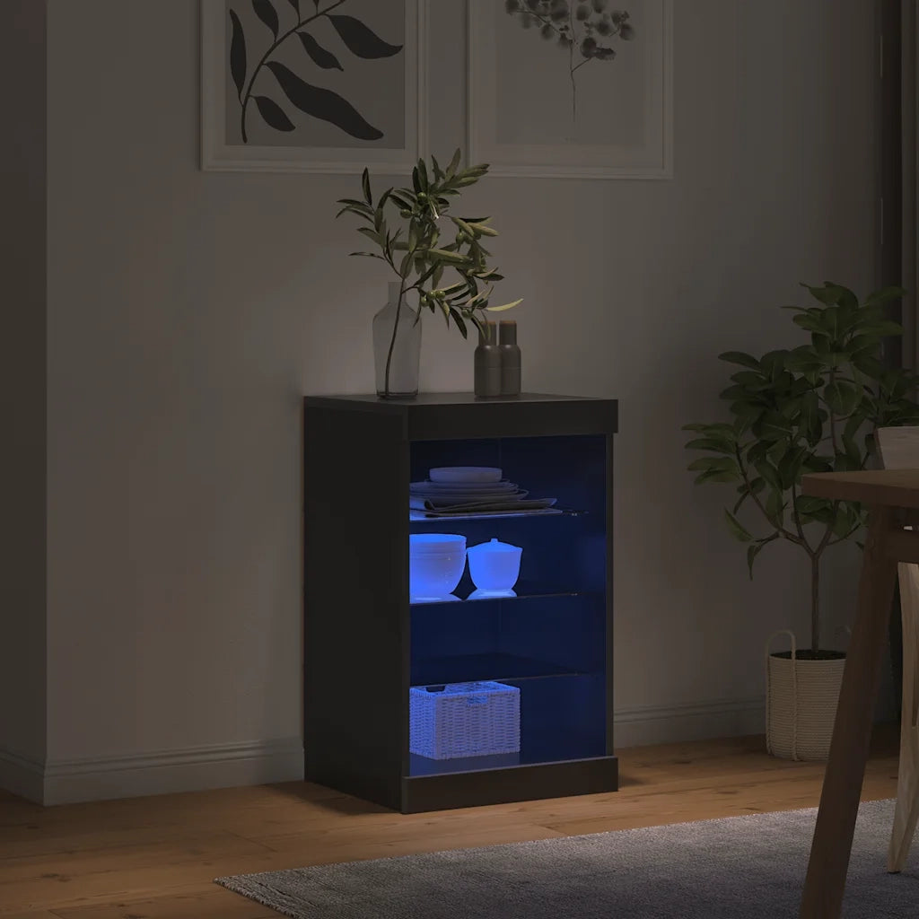 Credenza con Luci LED Nera 41x37x67 cm 836722