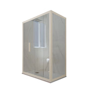 Box doccia scorrevole 70x140 CM H 200 Vetro Trasparente Profilo Champagne mod. Deco Duo