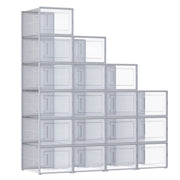 Scatole per scarpe set da 18 contenitore pieghevole per scarpe fino alla misura 46 grigio 12_0004449