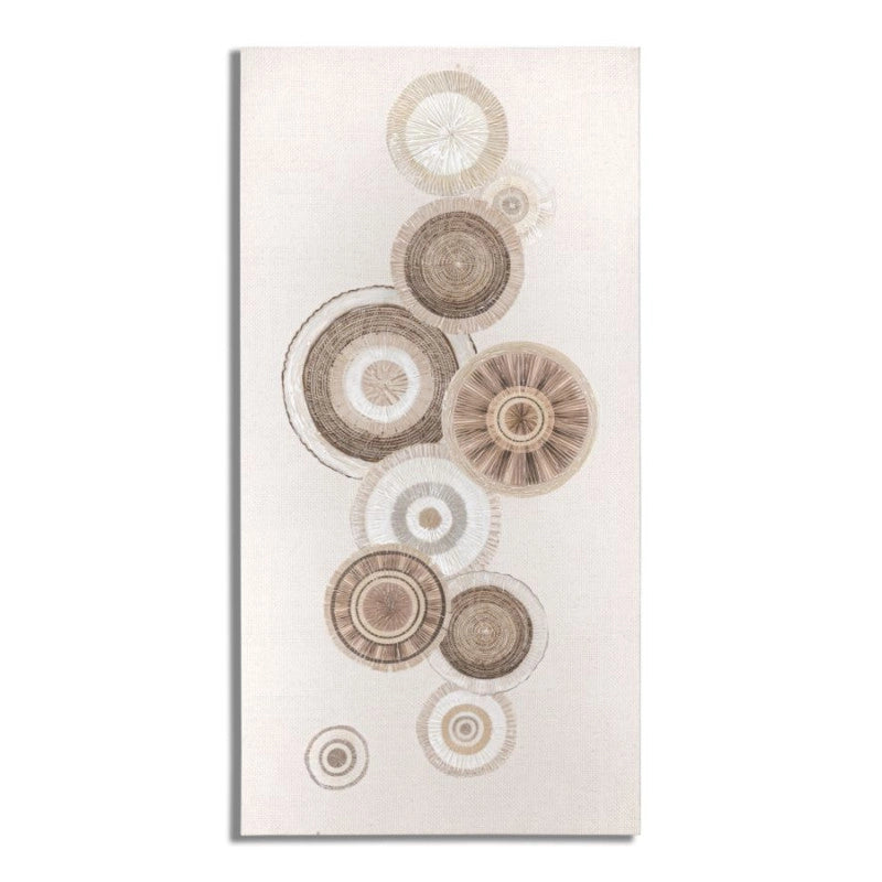 Dipinto Su Tela Circly Con Inserti -b- cm 50x3,2x100