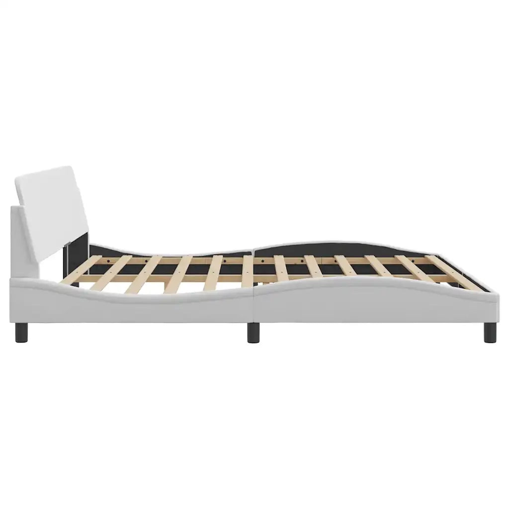 Giroletto-Struttura Letto Dover Bianco 200x200 cm in Similpelle
