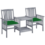 Sedie da Giardino con Cuscini e Tavolino in Massello di Acacia cod mxl 36196