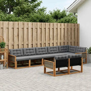 Set di divani da esterno con cuscino 8 pcs Naturale e Nero 3381500