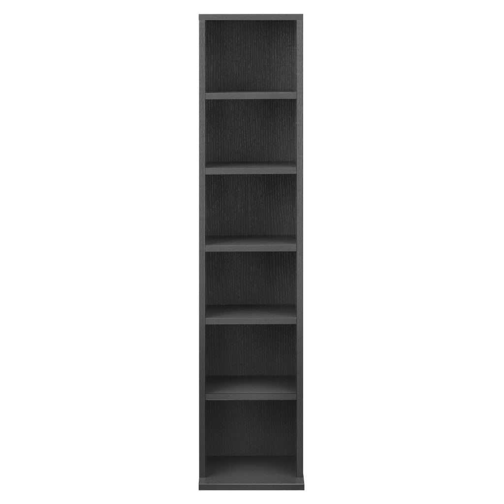 Scaffale porta CD/DVD a torre con 6 ripiani 90 x 20 x 20 cm MDF melaminico grigio scuro 03_0001679