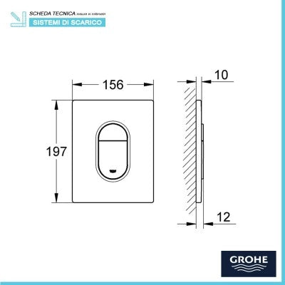 Meccanismo di scarico wc Grohe da incasso con placca cromata