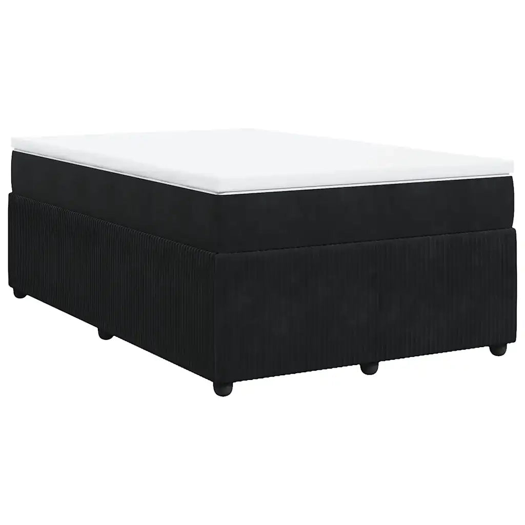 Giroletto a Molle con Materasso Nero 120x200 cm in Velluto 3285634