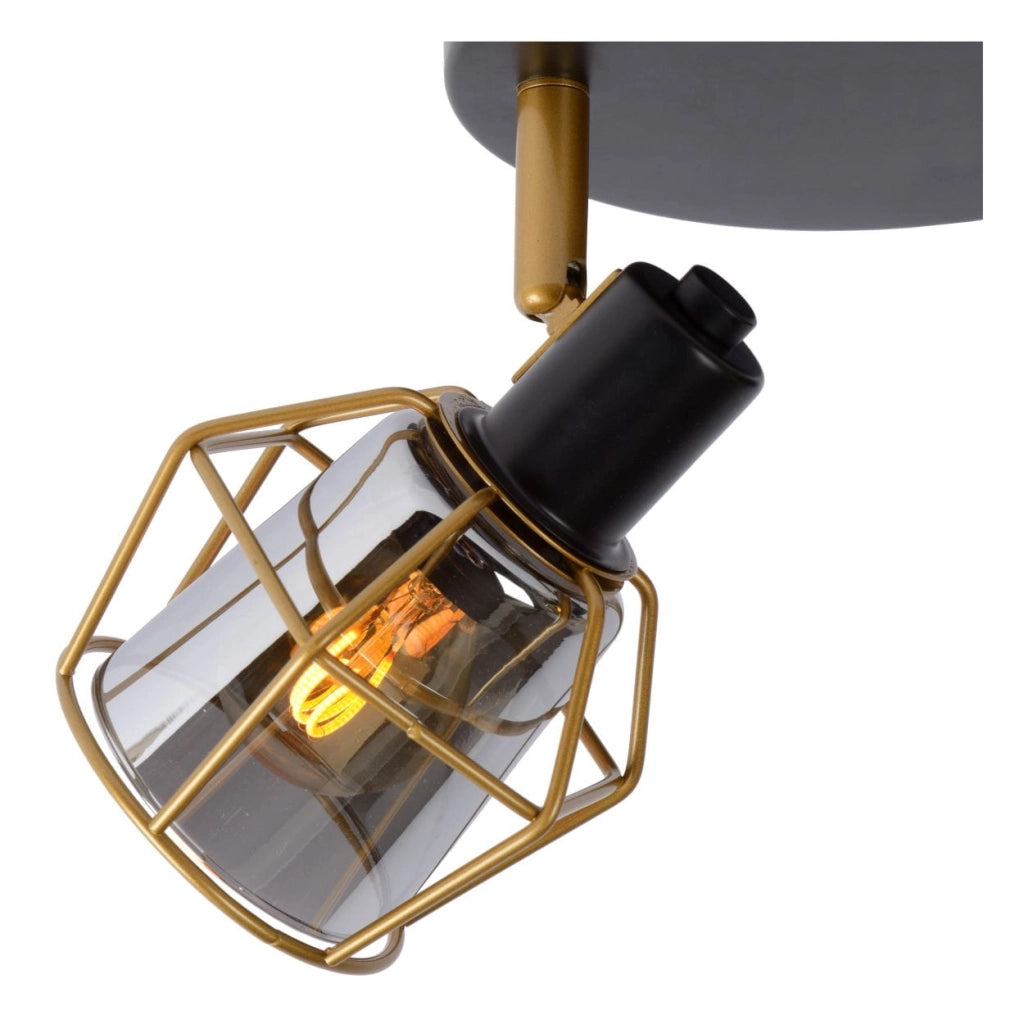 Plafoniera spot Lucide Nila 2xE14 nero oro dimmerabile