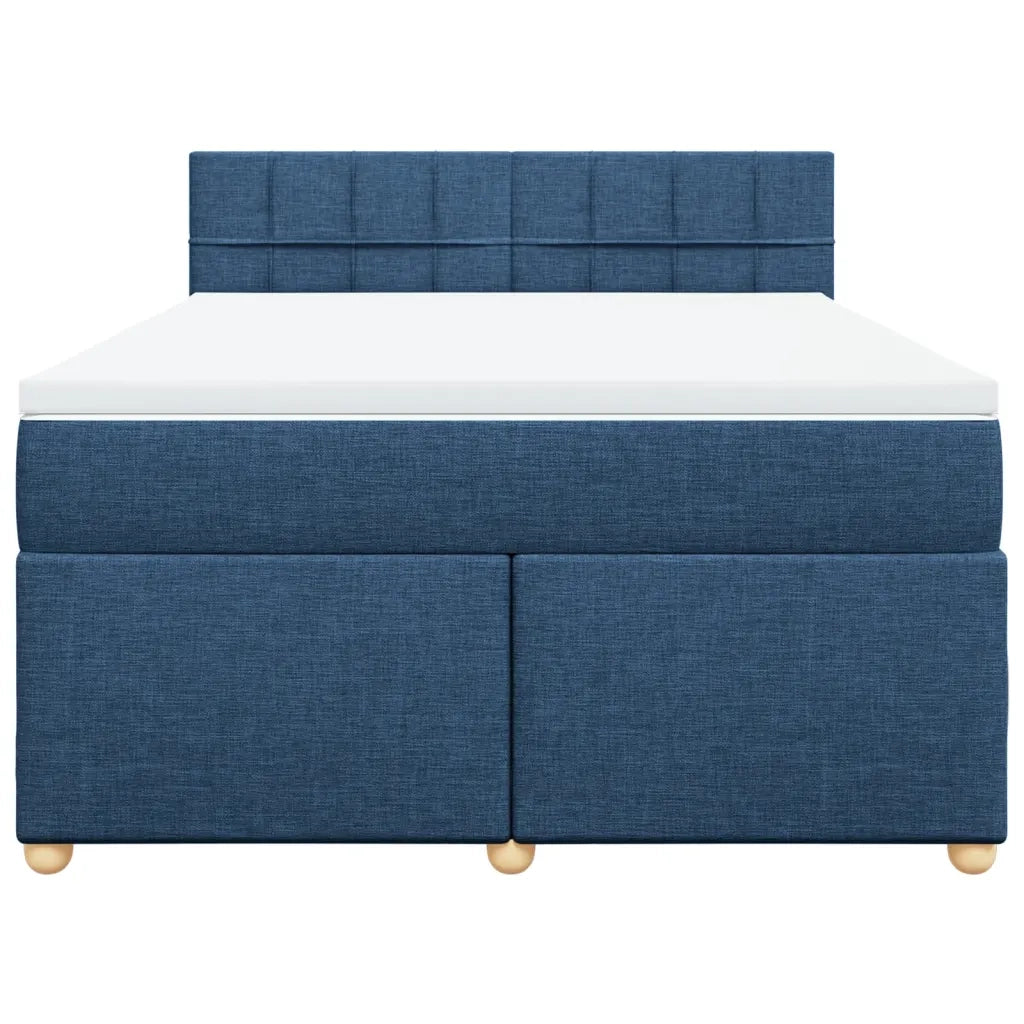Giroletto a Molle con Materasso Blu 160x200 cm in Tessuto