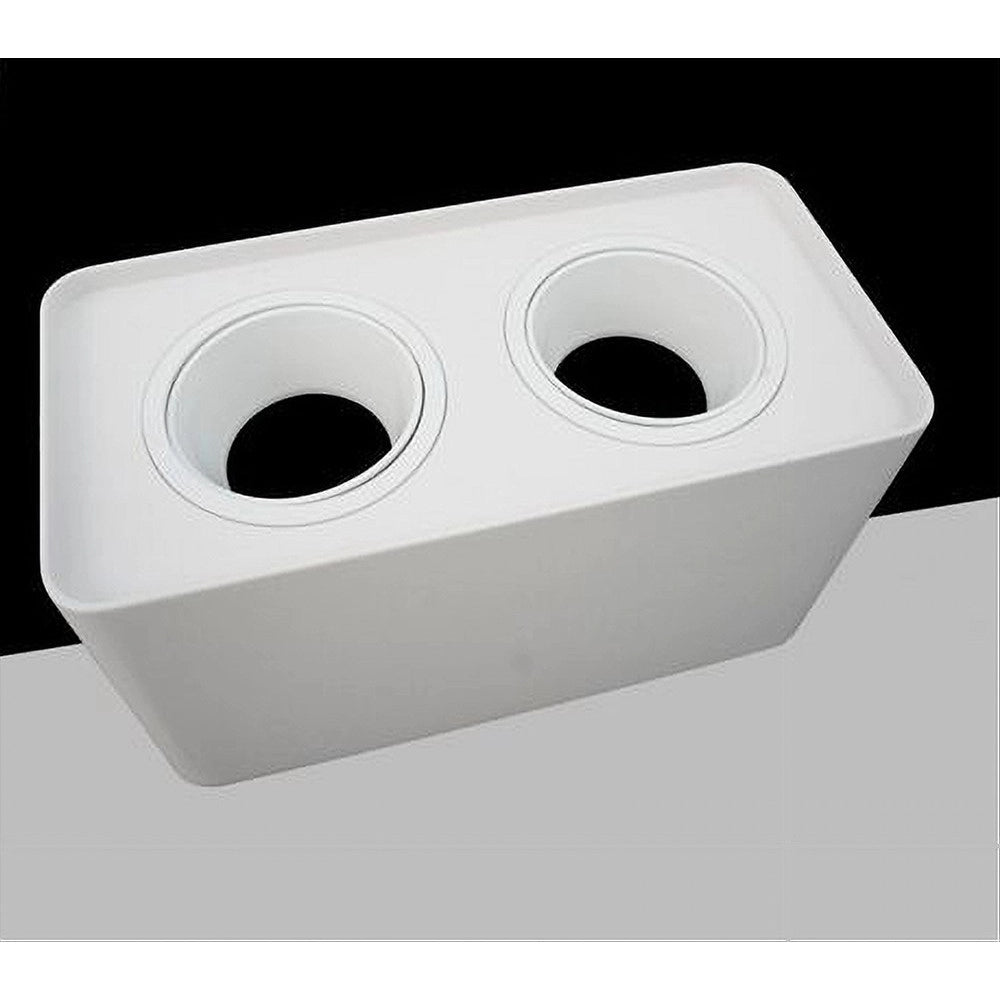 Trade Shop - Portafaretto Doppio Orientabile Da Soffitto Bianco Per Faretto Gu10 Gu5.3 P34-b2 -