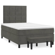 Giroletto a Molle con Materasso Grigio Scuro 120x190 cm Vellutocod mxl 92256