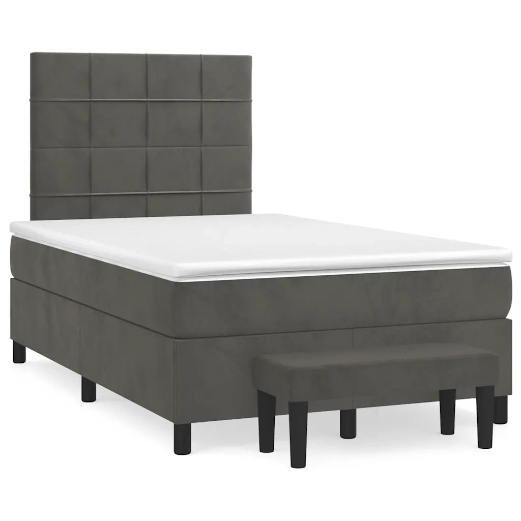 Giroletto a Molle con Materasso Grigio Scuro 120x190 cm Vellutocod mxl 92256