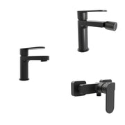 Set miscelatori lavabo 13cm bidet miscelatore esterno doccia nero opaco | Margot
