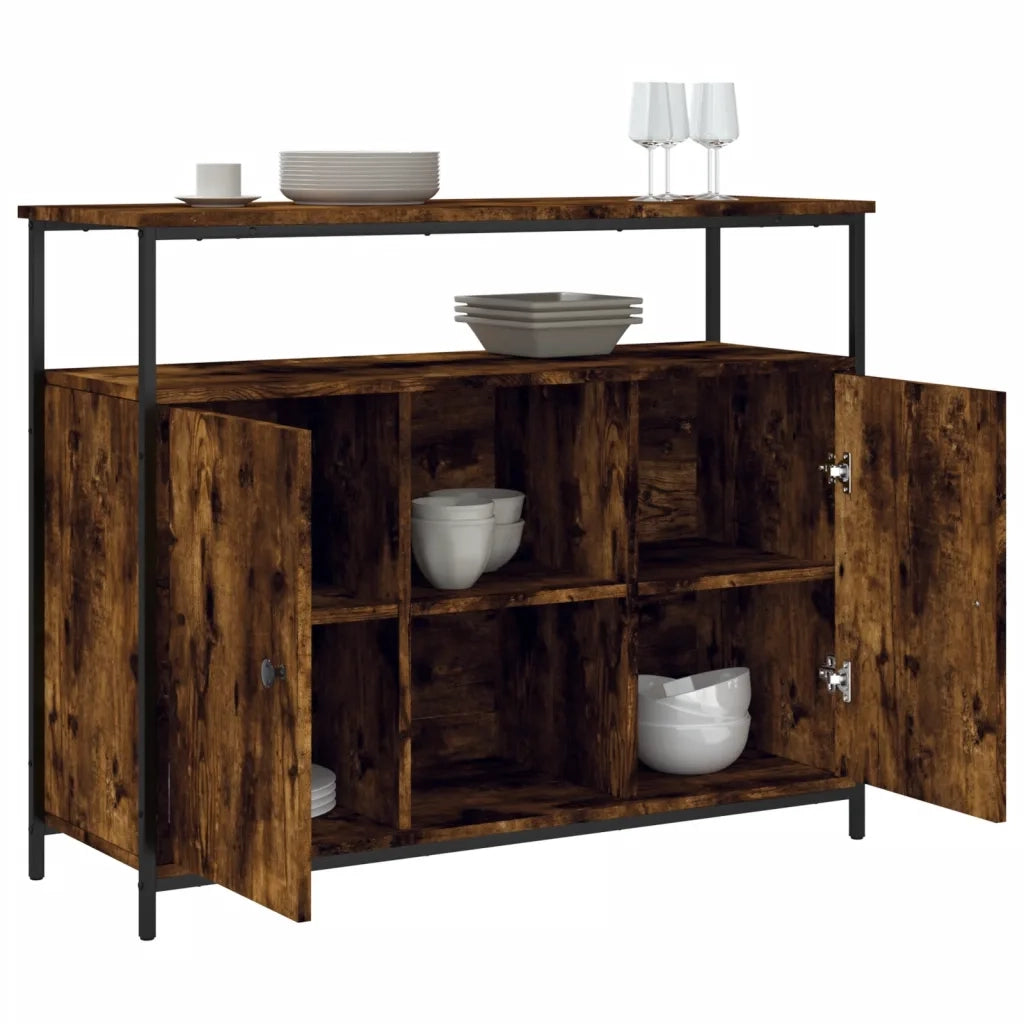Credenza Rovere Fumo 100x35x80 cm in Legno Multistrato 835501