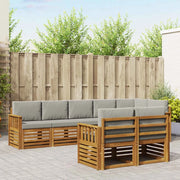 Set divani con cuscino 8 pcs Grigio Naturale e Chiaro