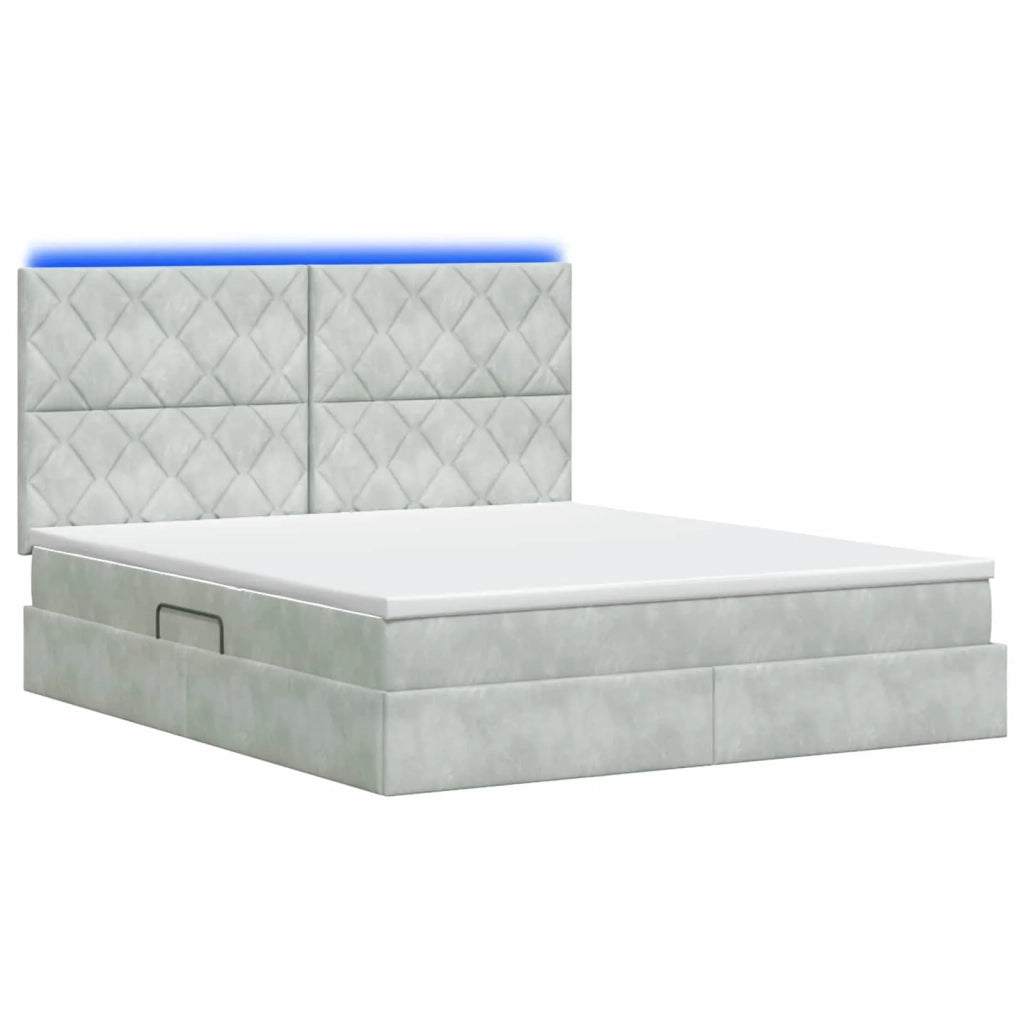 Letto con contenitore LED e materasso Grigio Chiaro 3460200