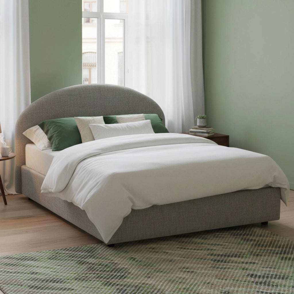 Letto Matrimoniale Fiorella, Letto Matrimoniale Sfoderabile Made in Italy, Grigio