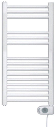 Riscaldatore ad asciugamano elettrico Aura 90.6x50cm 500W 230V 50Hz in acciaio bianco lucido