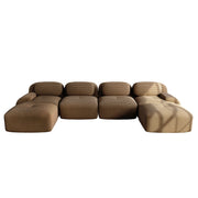 Divano angolare modulare senza montaggio; seduta ergonomica; in velluto a coste marrone 388 Ã— 178 Ã— 75 cm