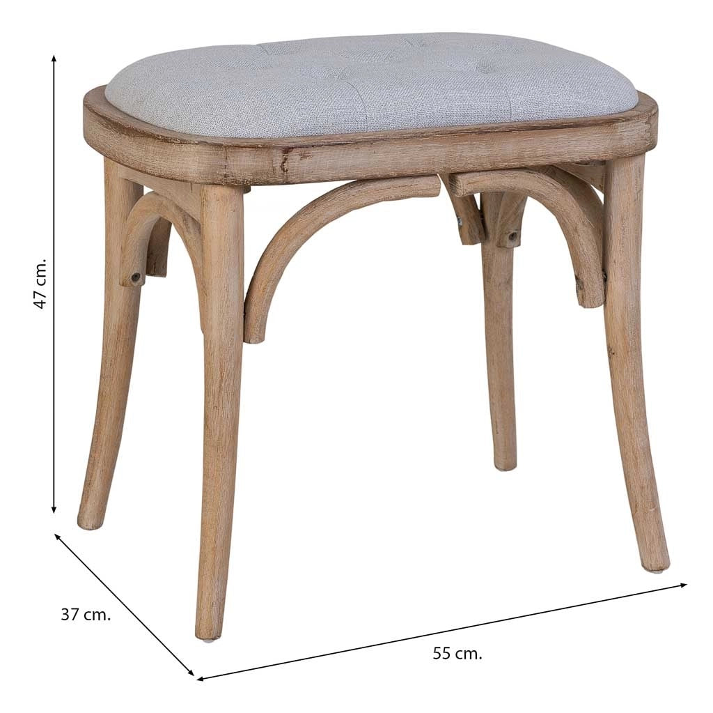 Sgabello in legno imbottito 55x37x47h cm